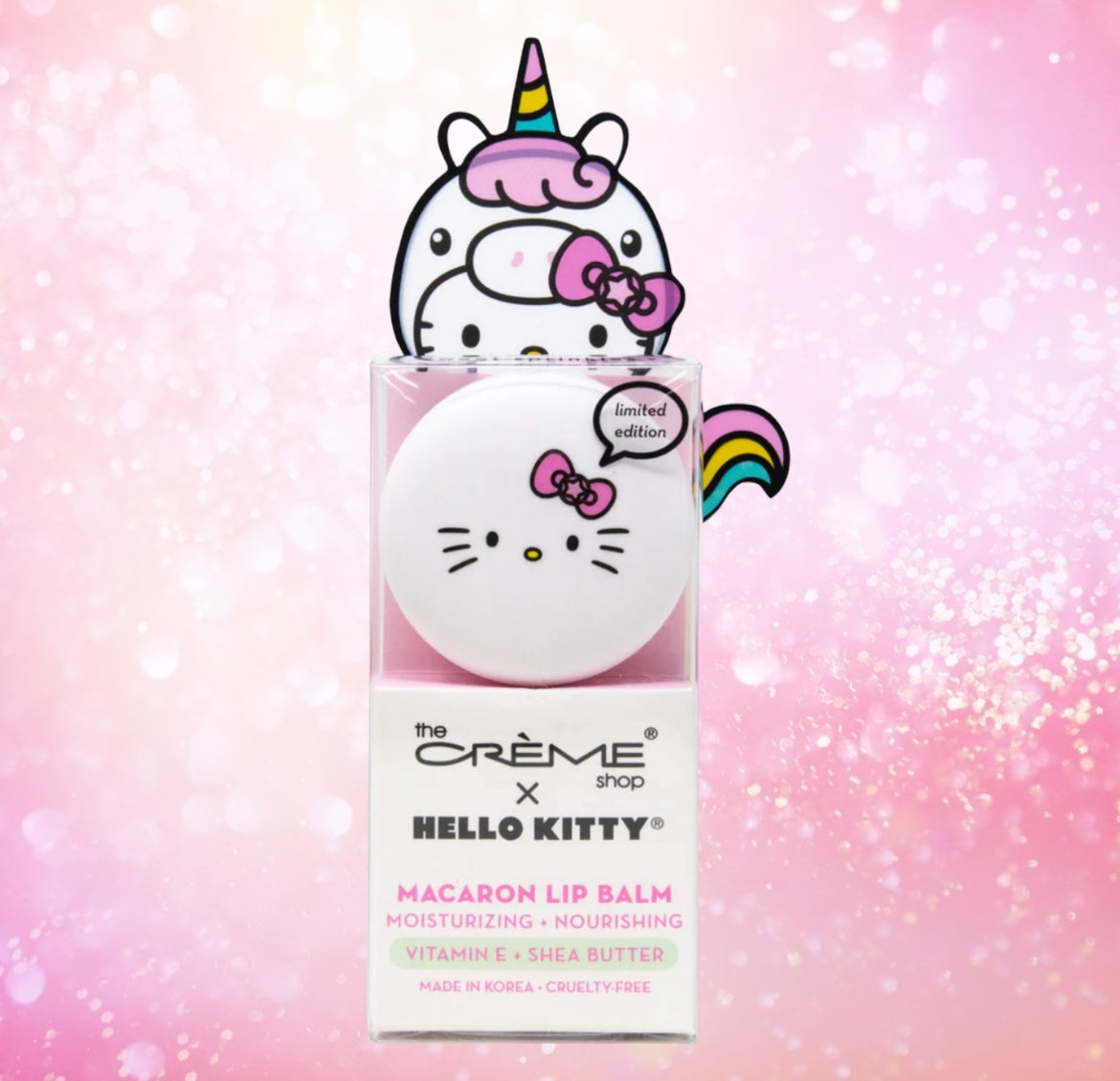 THE CRÈME SHOP X HELLO KITTY UNICORN MACARON LIP BALM-SWEET SPRINKLES